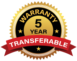 5 Year Transferable Warranty